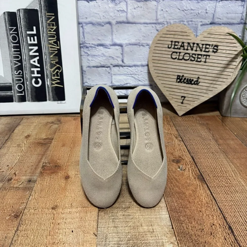 Rothy’s Retired Ecru Round Toe Fats Ballet Shoes Cream/tan  Size 6.5